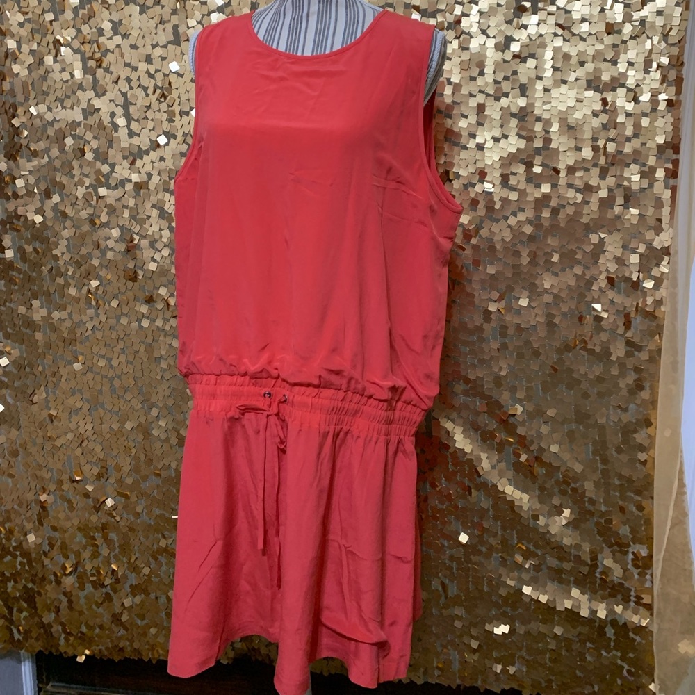 Jcrew red drop waist mini dress